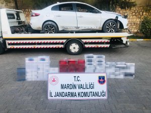 Uygulama noktasından kaçan araçtan 5 bin 700 paket kaçak sigara çıktı