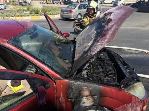 Kaçıran benzin hortumu aracı yaktı