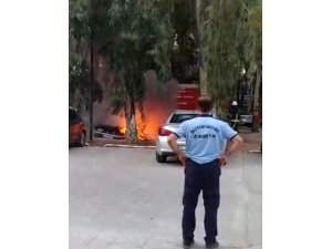 Bir gün önce aldığı otomobil cayır cayır yandı
