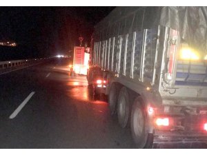 İtfaiyenin erken müdahalesiyle tır yanmaktan kurtarıldı