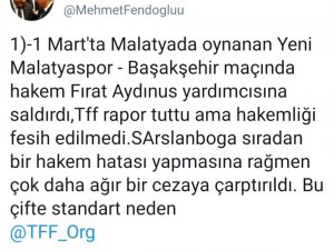Milletvekili Fendoğlu’ndan Hakem Suat Arslanboğa’ya destek
