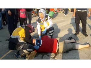 Sakarya’da bisikletli kadının çarptığı adam yaralandı