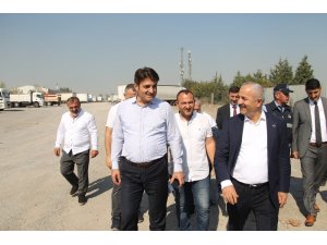 Başkan Büyükgöz’den kamyoncular garajında denetim