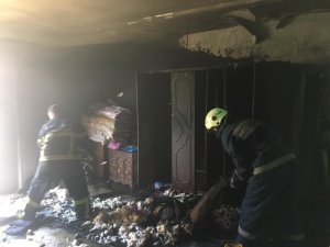 Ev yangınında maddi hasar oluştu