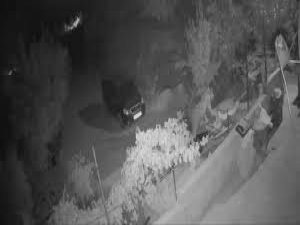 Konya'da evin balkonuna çıkan boz ayı, güvenlik kamerasında