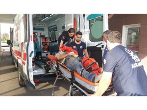 Yüksekten düşen inşaat işçisi yaralandı