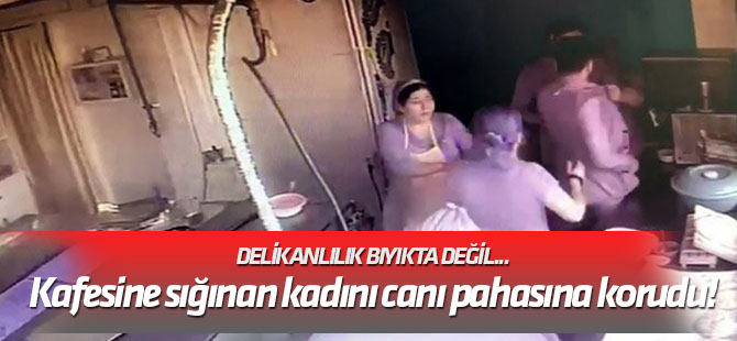 Delikanlılık bıyıkta değil... Kafesine sığınan kadını canı pahasına korudu!