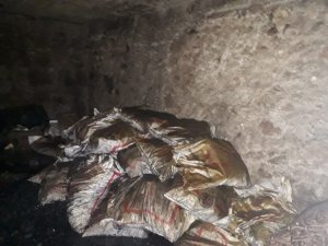 Evin bodrumunda yangın paniği