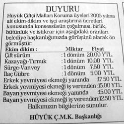 İlginç işçi yevmiyesi duyurusu