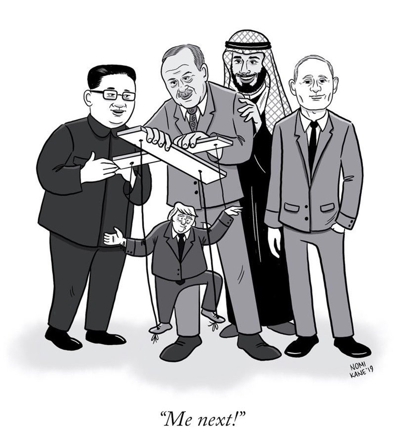 Çok konuşulacak karikatür! Trump'un iplerini Erdoğan'a verdiler...