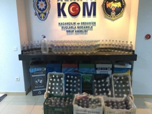 Alanya’da 225 şişe sahte içki ele geçirildi