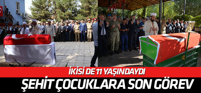 Sehit olan 11 yaşındaki Elif ve Mazlum toprağa verildi