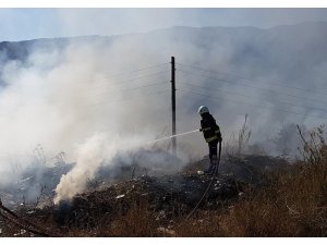 Antalya’da hafriyat ve sera atıklarının döküldüğü alanda yangın
