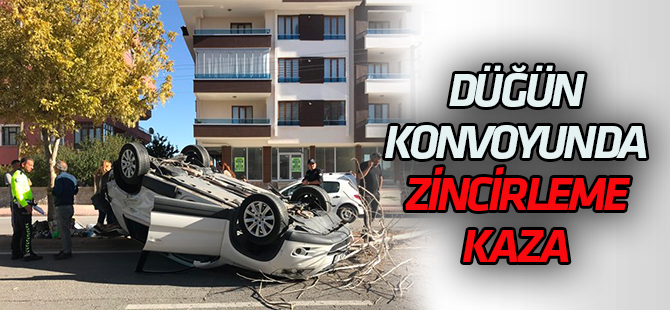 Düğün konvoyunda zincirleme kaza: 3 yaralı