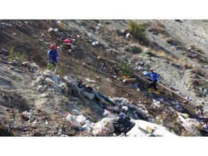 Hayvanları telef eden çöpleri topladılar