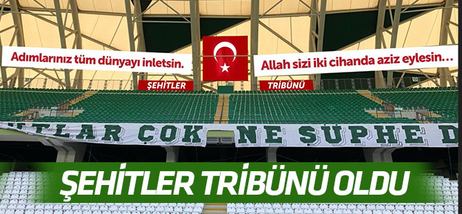 Konya Büyükşehir Belediye Stadı'na "Şehitler Tribünü"