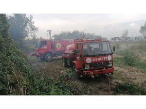 Manavgat Irmak kenarında çalılık alanda yangın çıktı