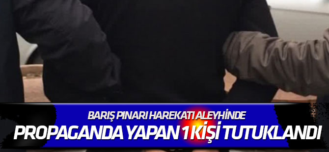 Barış Pınarı Harekatı aleyhinde propaganda yapan 1 kişi tutuklandı