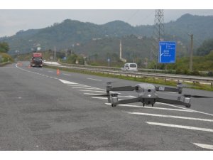 Karadeniz Sahil Yolu’nda ‘drone’lu denetim