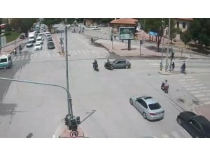 Konya’daki kazalar şehir polis kameralarında