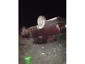 Takla atan otomobilin sürücüsü yaralandı