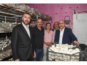 Vali Demirtaş, mantar üretim tesisini ziyaret etti