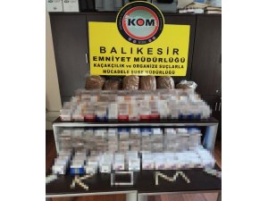 Balıkesir polisinden kaçak sigara ve içki operasyonu