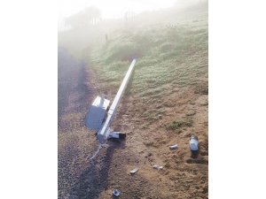 Tekirdağ’da köy güvenlik kameraları devrildi