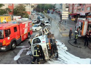 İzmit’te kazaların tükenmediği yokuşta bir zincirleme kaza daha