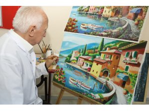 83 yaşında resim sergisi açtı
