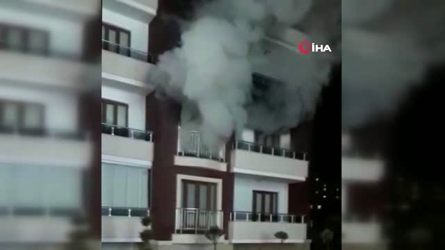Konya'da Apartmandaki yangında 10 kişi hastanelik oldu
