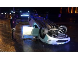 Otomobil takla attı: 1 yaralı