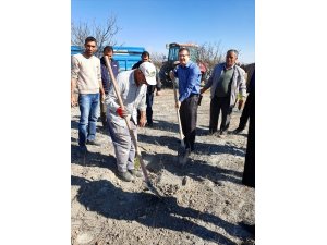 Karapınar'da fidan dikimi