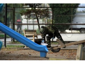 Çocuk parkındaki şüpheli valiz patlatıldı