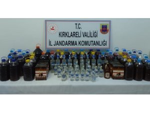 Kırklareli’de 249 litre kaçak içki ele geçirildi
