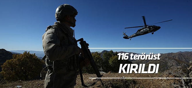 Kıran operasyonlarında 116 terörist etkisiz hale getirildi