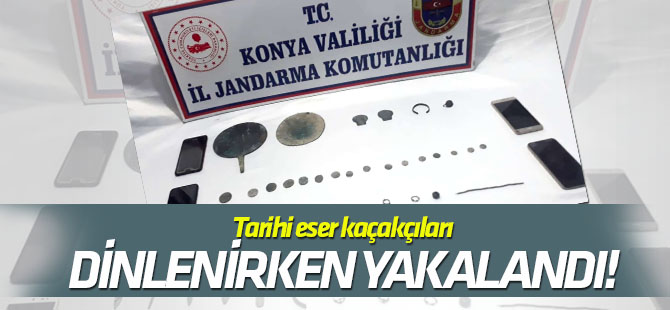 Tarihi eser kaçakçıları dinlenme tesisinde yakalandı