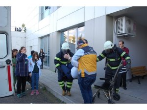 Hastanede heyecan dolu tatbikat