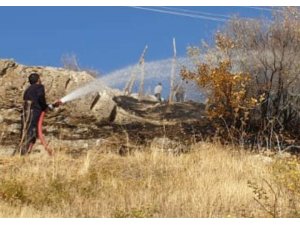 Hakkari Kırıkdağ mezarlığında yangın çıktı