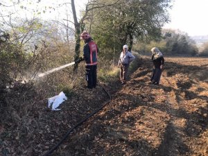 Kaynarca’da 2 dönüm ormanlık alan yandı