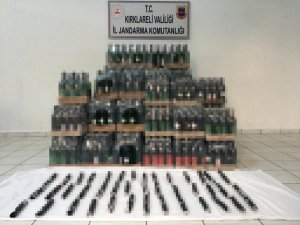 Kırklareli’de 643 litre kaçak içki ele geçirildi