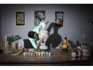 Resim sanatını çini ve seramikle buluşturdu