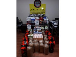 Balıkesir’de polis 197 kilo kaçak tütün yakaladı