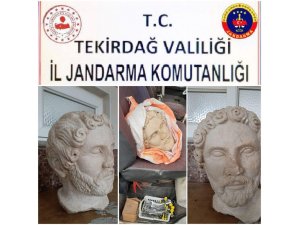 Tekirdağ’da Roma dönemine ait heykel başı ele geçirildi: 8 gözaltı