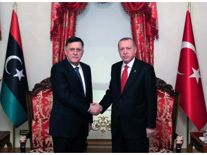 Cumhurbaşkanı Erdoğan, Fayez Al Sarraj'ı kabul etti