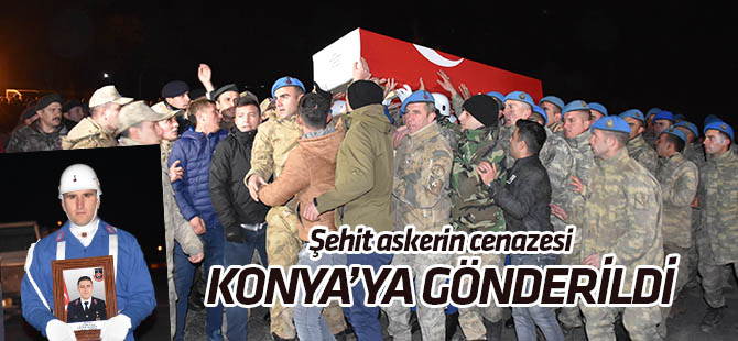 Hakkari'de silah kazasında şehit olan Konyalı asker için tören düzenlendi