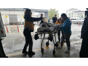 Kestiği odun kafasına isabet etti