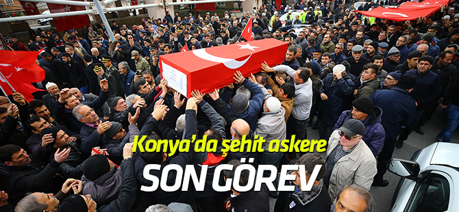 Şehit uzman çavuş Recep Özmen, Konya'da son yolculuğuna uğurlandı