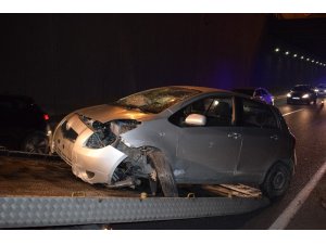 Ağaçları devirip karşı şeride geçti: 1 yaralı