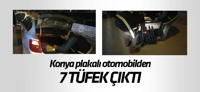 Konya plakalı otomobilden cephanelik çıktı